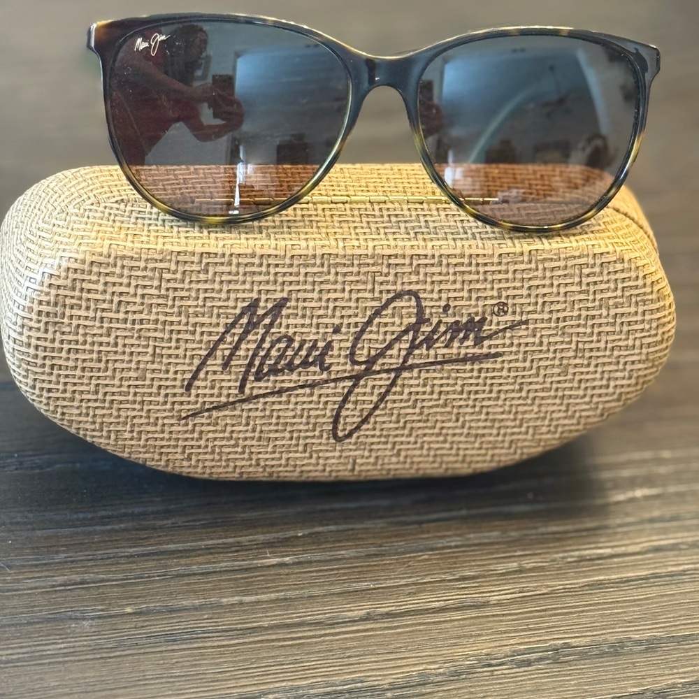 Maui Jim Tortoise Cat-Eye Sunglasses - Brown/Green Lenses